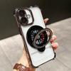 Pro iPhone 16 Magnetický kryt s otočným spinnerem a stojánkem, PC + TPU, s airbagy, kryt na mobil