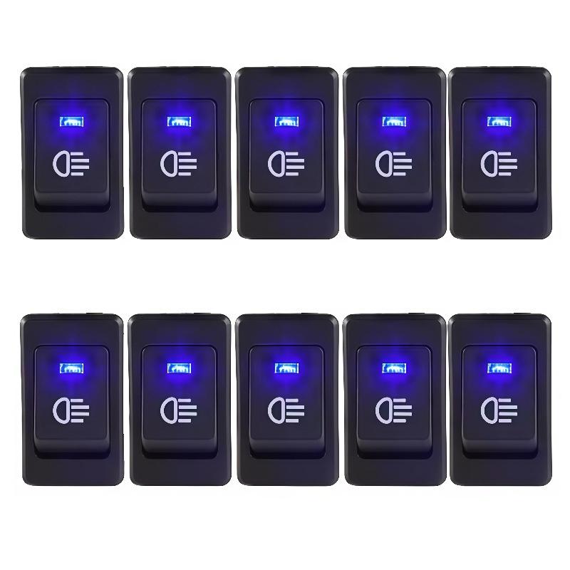 LED Rocker Fog Light Switch ASW-17D for Auto/Motorcycle, Red/Yellow/Blue/Green, 12-24V