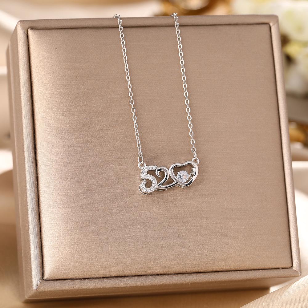 Women's Silver Titanium Steel Necklace with Micro-Inlaid Zircon - Elegant, Durable Clavicle Chain Jewelry