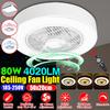 80W Acrylic Light Ceiling Fan Lamp Remote Control Three-color Dimming Ceiling Fan Household Light Decor Light