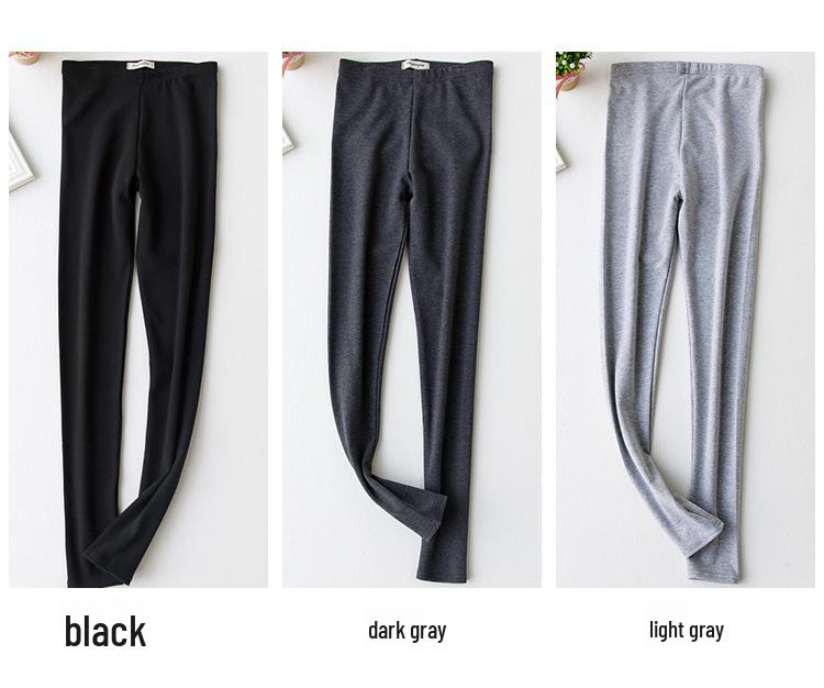 Women's High Waist Brushed Cotton Leggings: Versatile, Slim Fit Nine-Point Pants for Spring and Autumn.