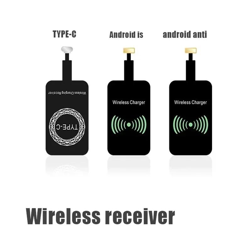 5W Qi Wireless Charging Receiver for   Xiaomi Universal Micro USB Type-C Fast Wireless Charger Adapter