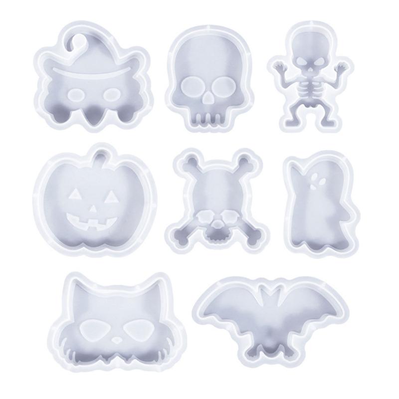 6/8Pcs Halloween Themed Silicone Candle Moulds for Epoxy Resin, Christmas Theme Silicone Candle Molds for Candle, Soap