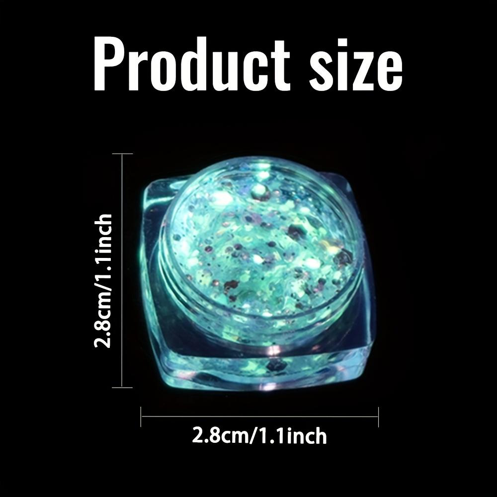 6 Colors Glow in the Dark Body Glitter Gel, Holographic Sequin Face & Hair Glitter for Halloween Party and Festival Makeup