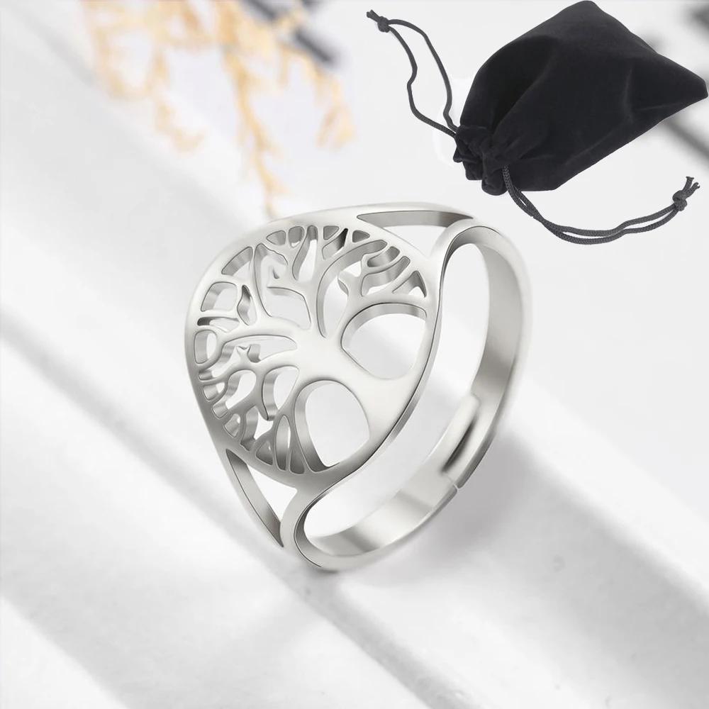 Skyrim Tree Of Life Ring Stainless Steel Gold Color Adjustable Finger Rings Amuelt Jewelry Anniversary Gifts For Women