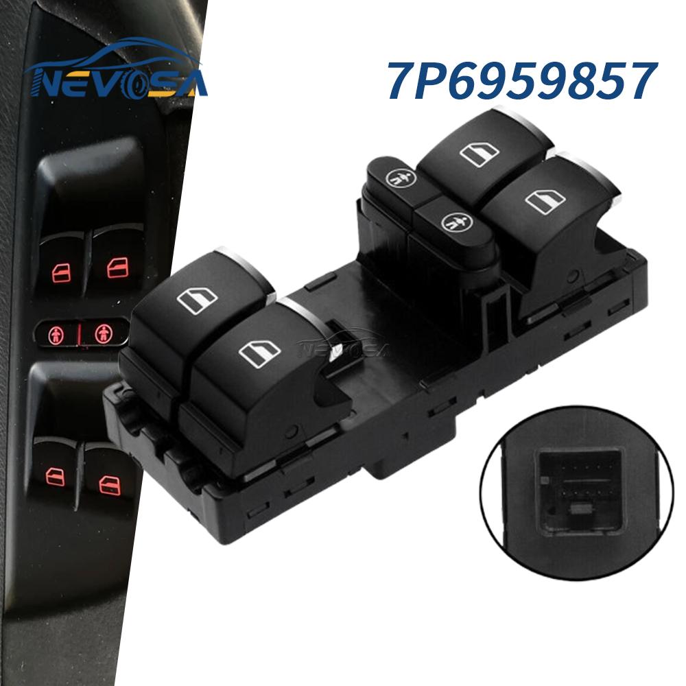 For VW Touran Sharan 2011 2012 2013-2016 Touareg Seat Alhambra 2011-2016 7P6959857 LHD Car Power Window Lifter Control Switch