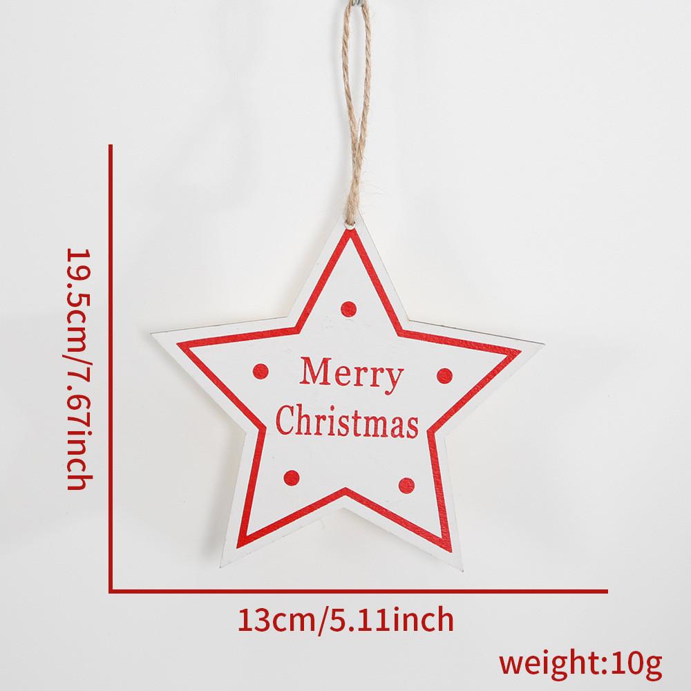 Wooden Christmas Unique Tree Tags Vibrant Red Star Hangings For Decor Home