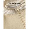 French Arielle De Pinto Girls' Jacket for Spring and Autumn with Hood and Lace Trim, Baby Girl Sweatshirt Jacket