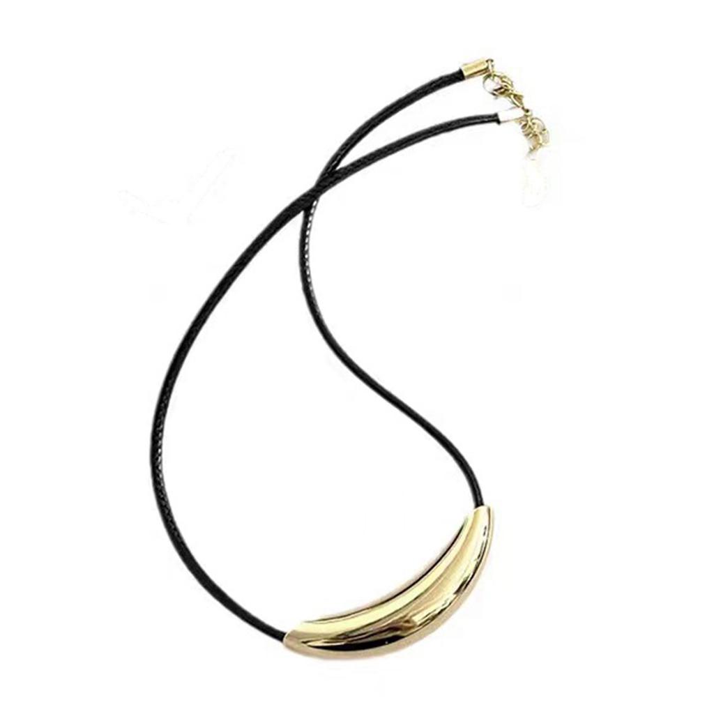 Elegant Titanium Steel Necklace Women Jewelry Adjustable Leather Cord Necklace Perfect for Daily Wear and Any Occasion