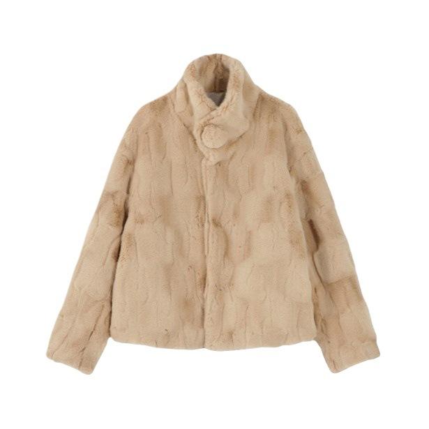 Winter imitation fur coat women's autumn and winter imitation rabbit fur stand-up collar regular cotton thickened loose lamb wool coat