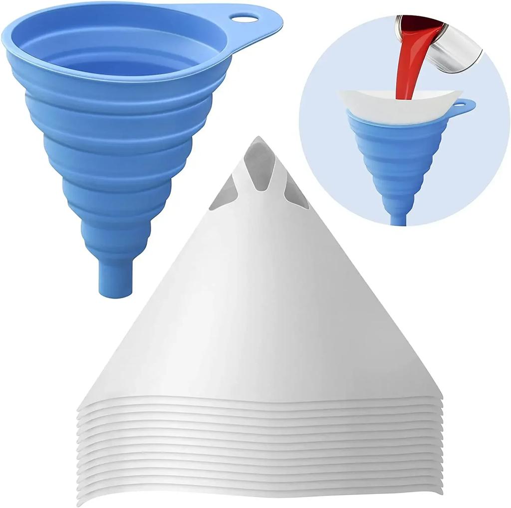 10-100pcs Car Disposable Paper Filter 190 Mesh Purifying Straining Cup Paint Spray Mesh Conical Nylon Micron Paper Funnel Tools