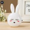 3 Colors LED Cartoon Rabbit Night Lamp Switch ON/OFF Wall Light AC 220V US Plug Bedside Lamp Decor For Children Kids Gifts