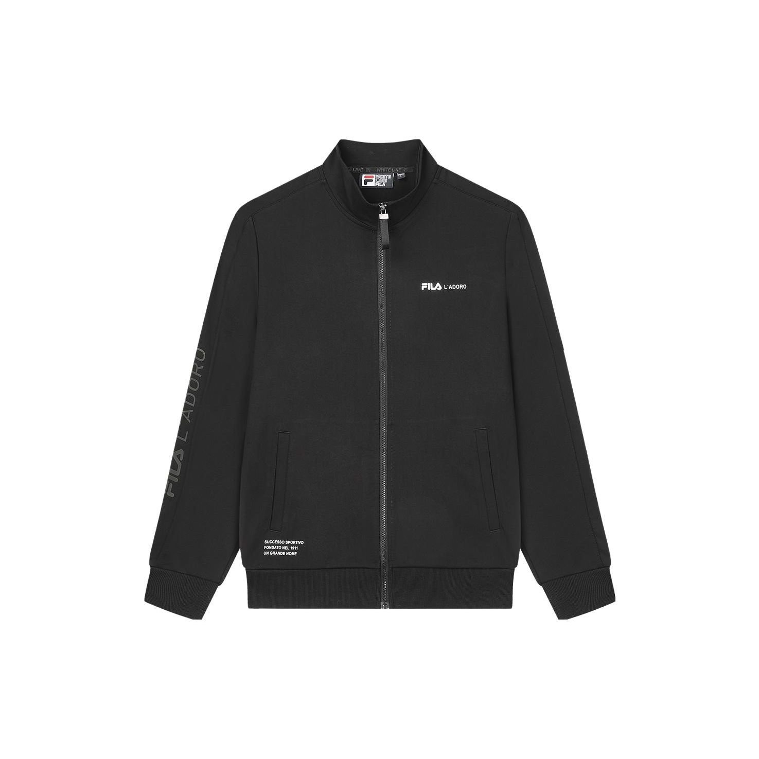 

FILA Letter Logo Printed Knitted Casual Jacket Men jackets Black F11M338506F-BK XL