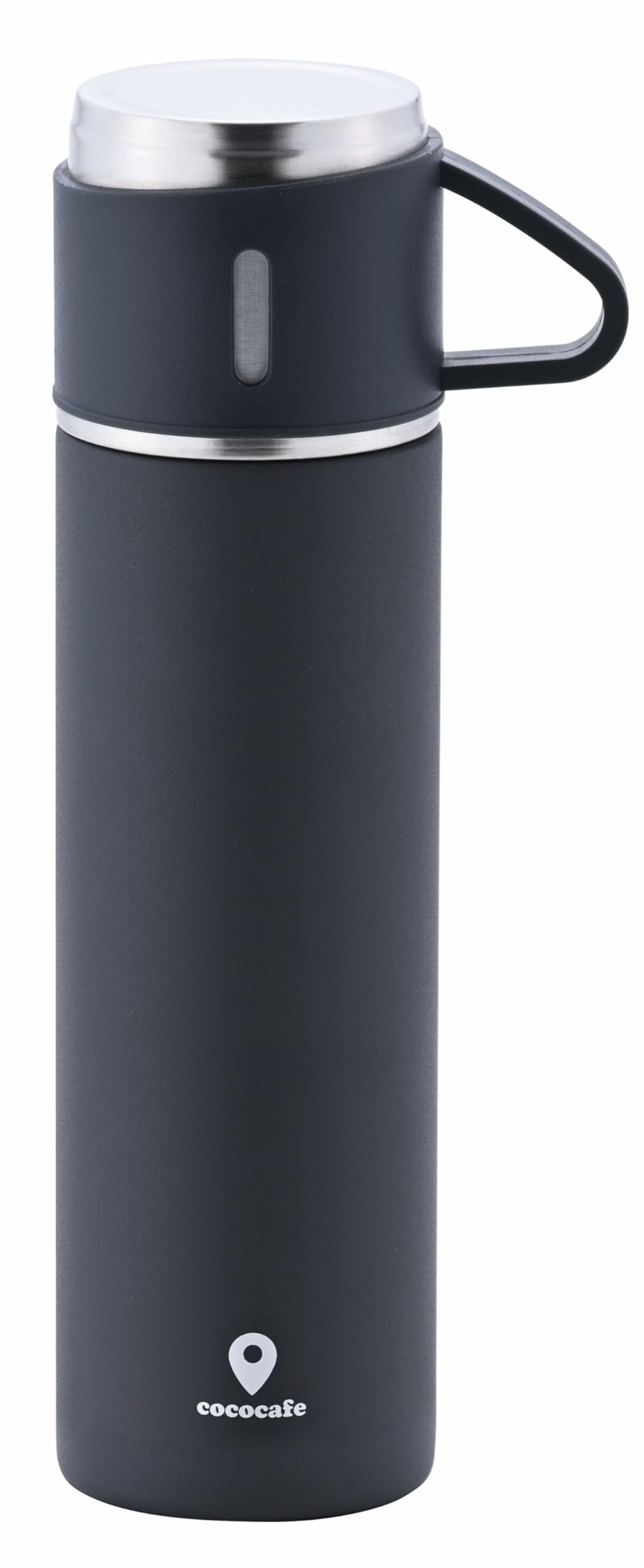 

Kakusei Water Bottle, Mug with Cup, 6.7cm x 9.9cm x 24.5cm, 450ml, Double-Layered Vacuum Insulation, Hot/Cold Insulation, Cococafe CC-23