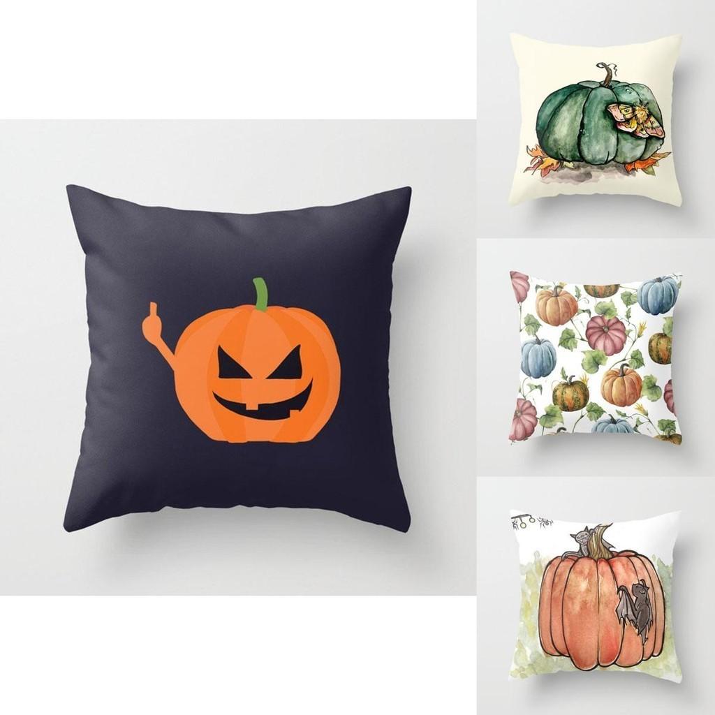 Unique Watercolor Style Pumpkin Pillow Cover For Festive Seasonal Decoration