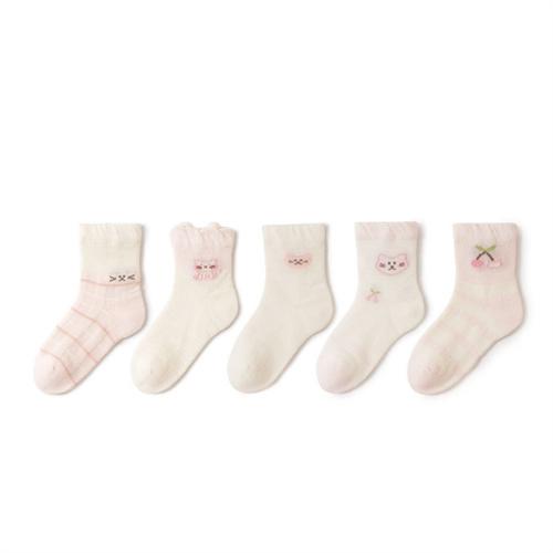 

5 пар/комплект детских носков для девочек и мальчиков, летние тонкие хлопковые детские сетчатые носки для младенцев с рисунком 0-8 лет XL