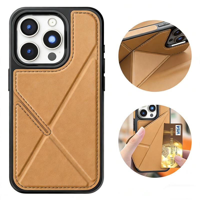 Foldable Kickstand Wallet Card Bag Holder Leather Case for 17 Air 16 15 14 13 12 Pro Max Plus 17Air 17Pro i17 Phone Cover