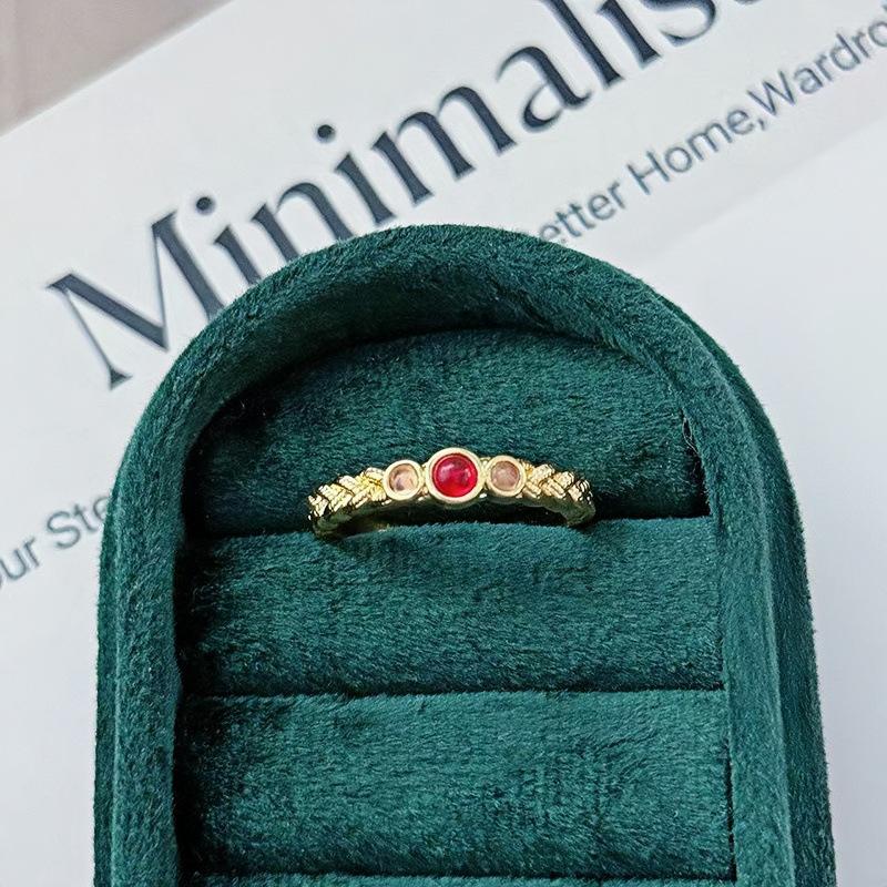 Premium Sense Light Luxury Stacking Wearing Medieval Vintage Full Of Diamonds Zircon Micro-Inlaid Open Ring Personality Niche Ring Woman