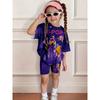Sommer-Geburtstags-Print-Shorts-Set für Mädchen - Frisches, hellfarbiges Freizeit-Outfit für Kinder