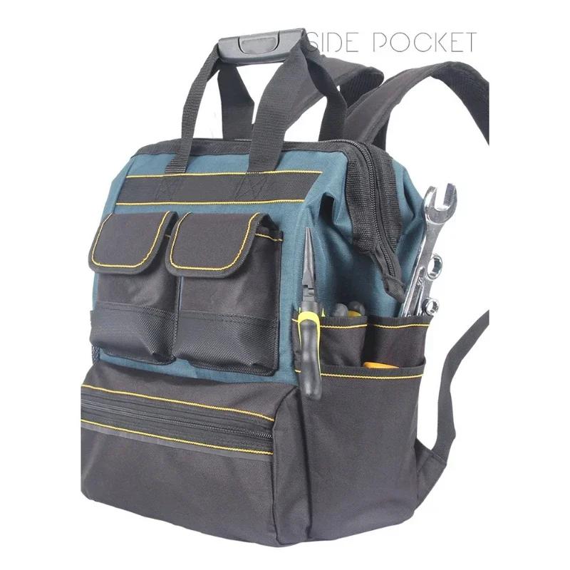Shoulder Tool Backpack Canvas Electrician Tool Bag Large Capacity Multifunctional Durable Repair Backpack Packaging Tool Bag