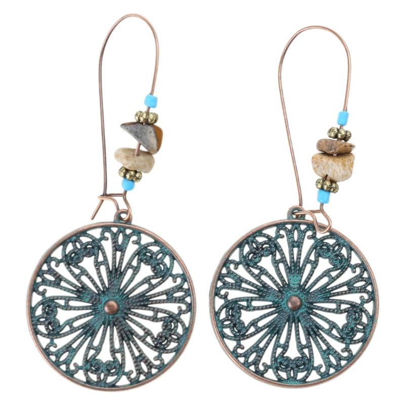 9 Pairs Bohemian Silver Drop Dangle Earrings Set for Women Girl Hypoallergenic Fashion Vintage Boho Turquoise Earrings