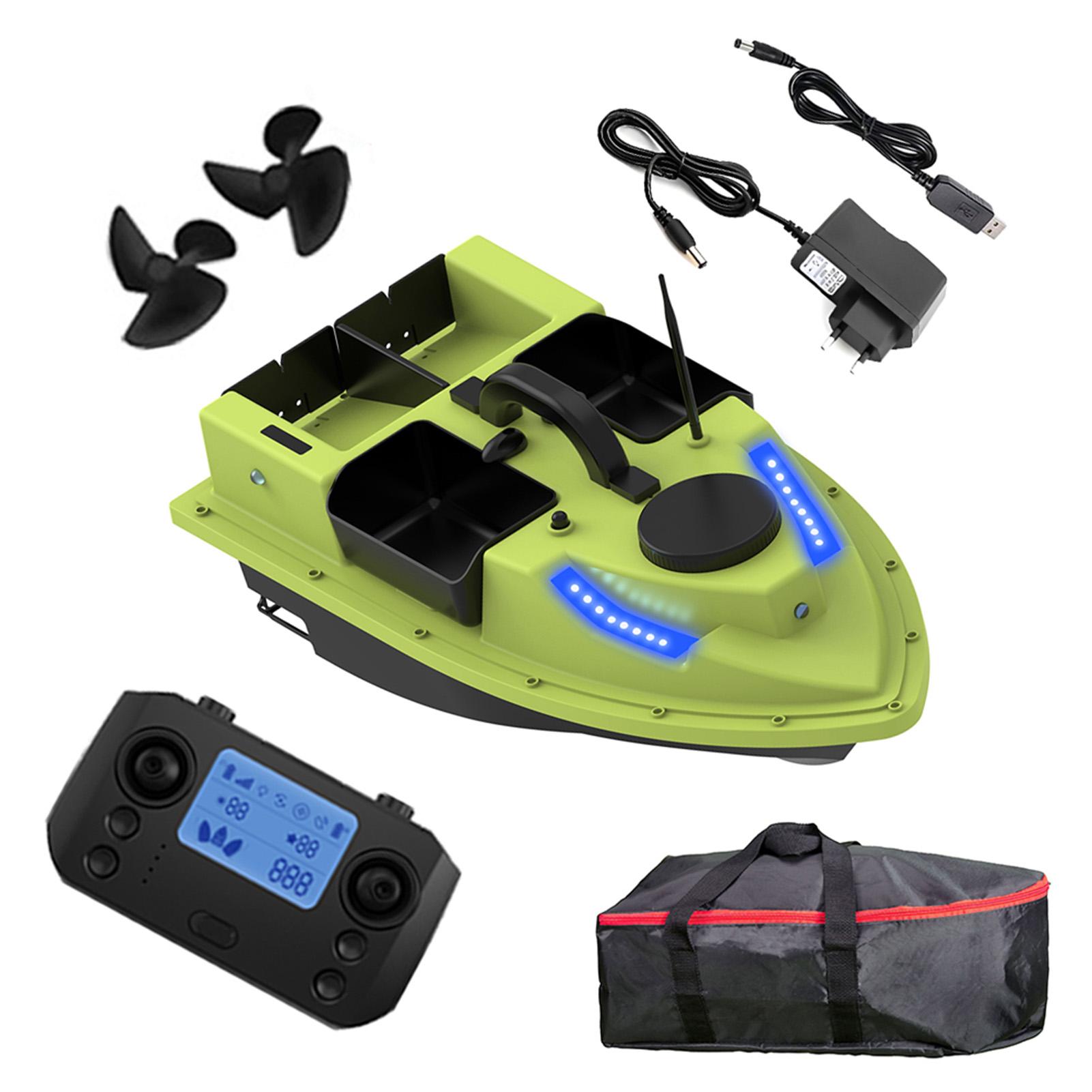 Беспроводная RC прикормочная лодка для рыбалки с GPS, управление на 500 м, с 4 отсеками для прикормки, грузоподъемность 2 кг, эхолот, автоматическая коррекция маршрута