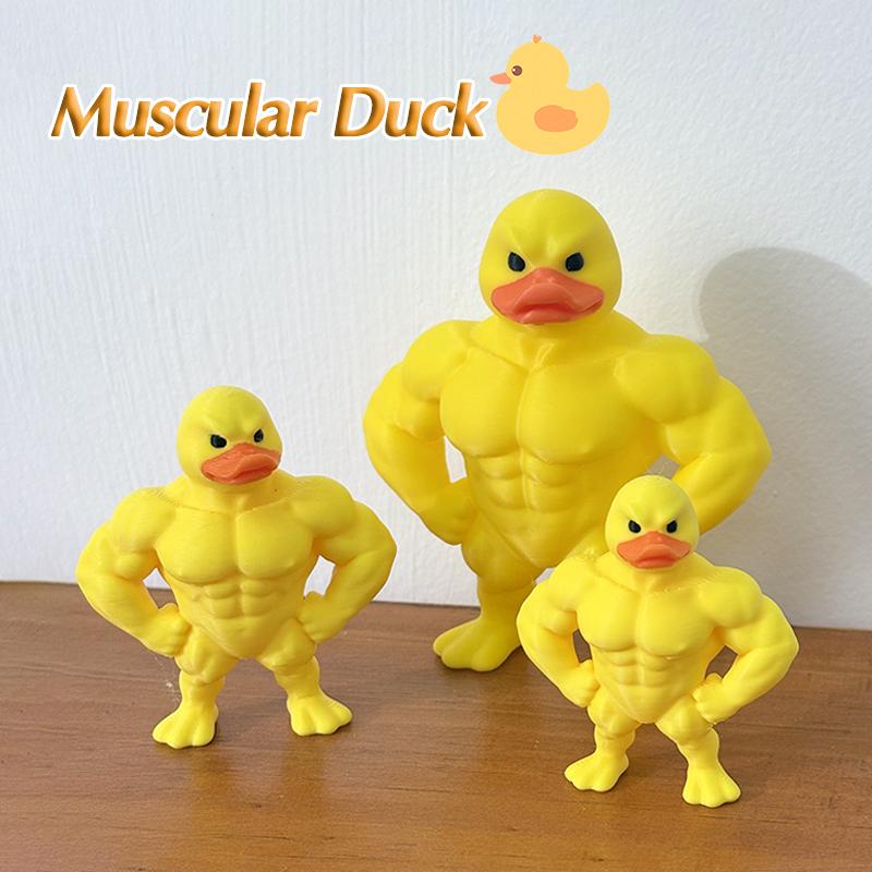 3D Funny Muscles Duck Fun Birthday Gift Office Living Room Decoration Ornament 3D Printed Crafts Angry Duck Gift
