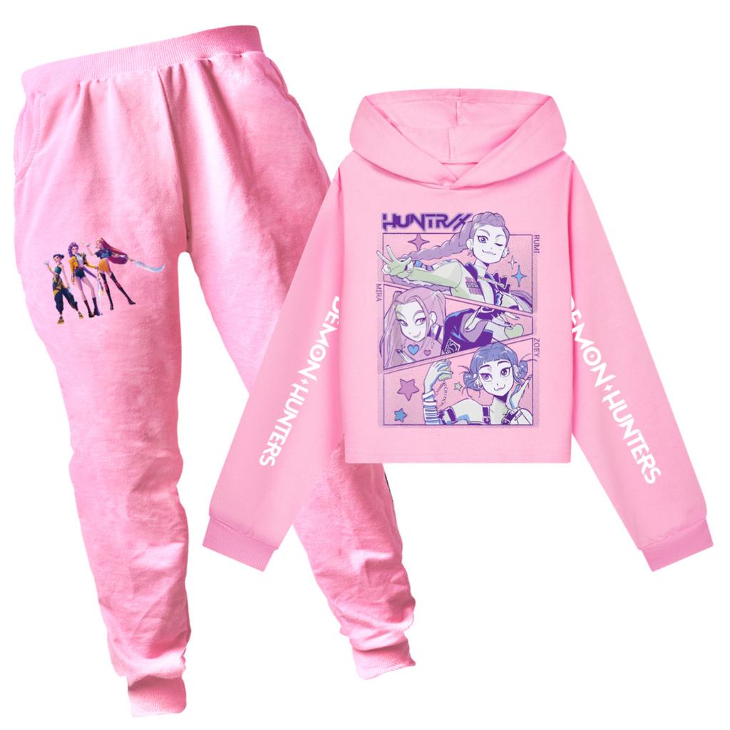 Children's Two-piece Hooded Top And Pants Long-sleeved Printed Sweatshirt Set