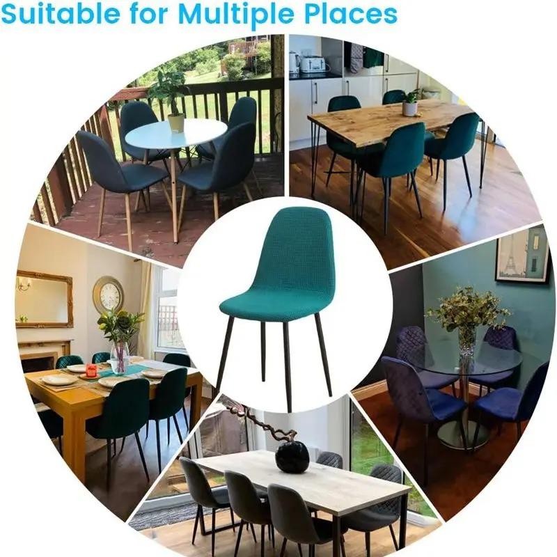 Jacquard Waterproof Shell Chair Cover Short Back Scandinavian Chair Covers Adjustable Dining Room Seat Covers For Bar Party