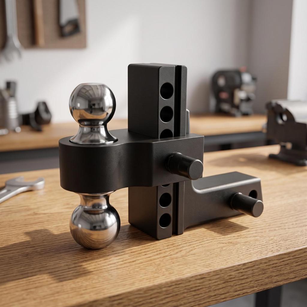 Adjustable Trailer Arm Hitch Assembly | Solid Aluminum Alloy Construction, Rigid Twin Knob