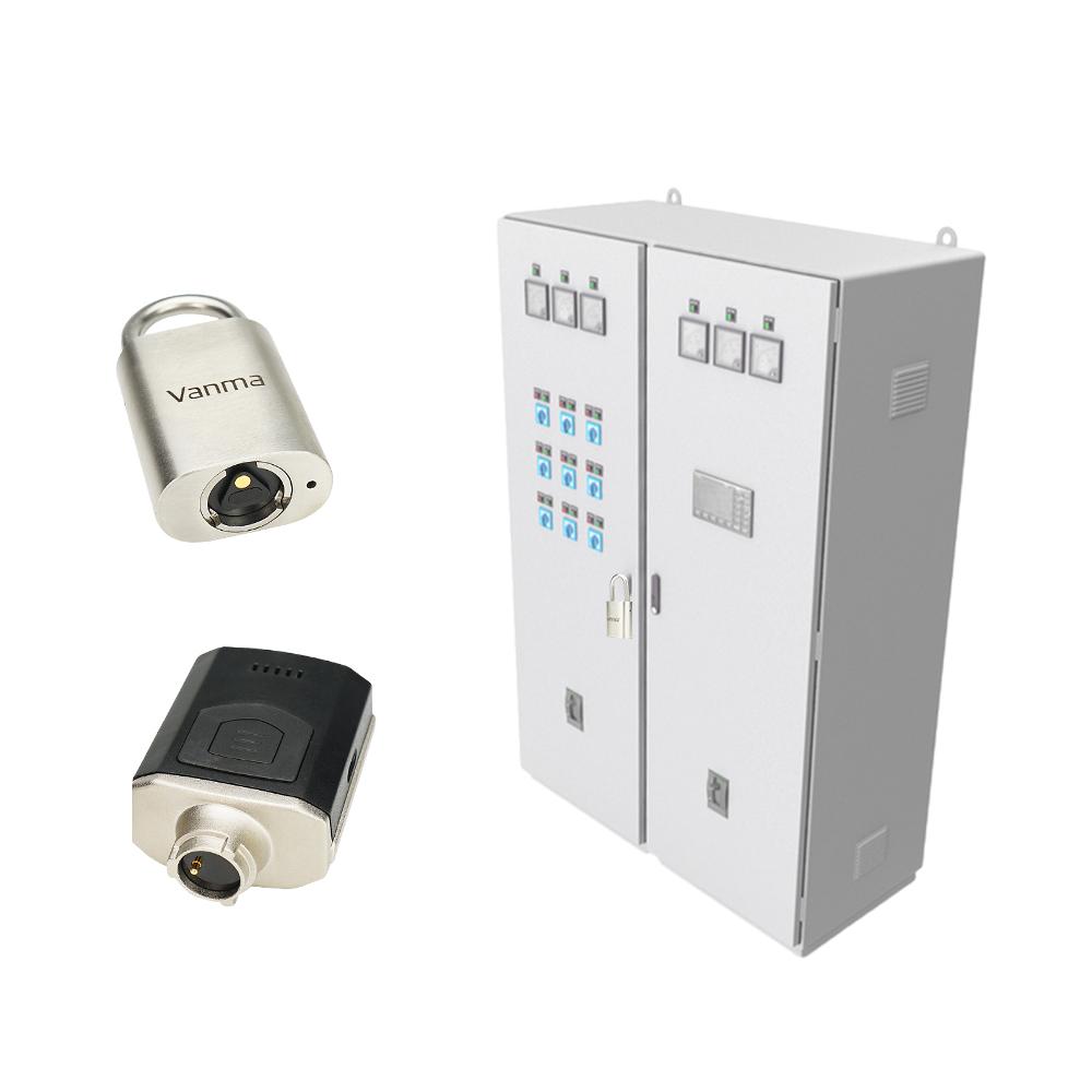 Vanma IP68 High Durability Electronic Lock System Solid Padlock with Key Unlock Way for Electricitiy Bank Property Software (Silver,Steel&padlock) серебряный