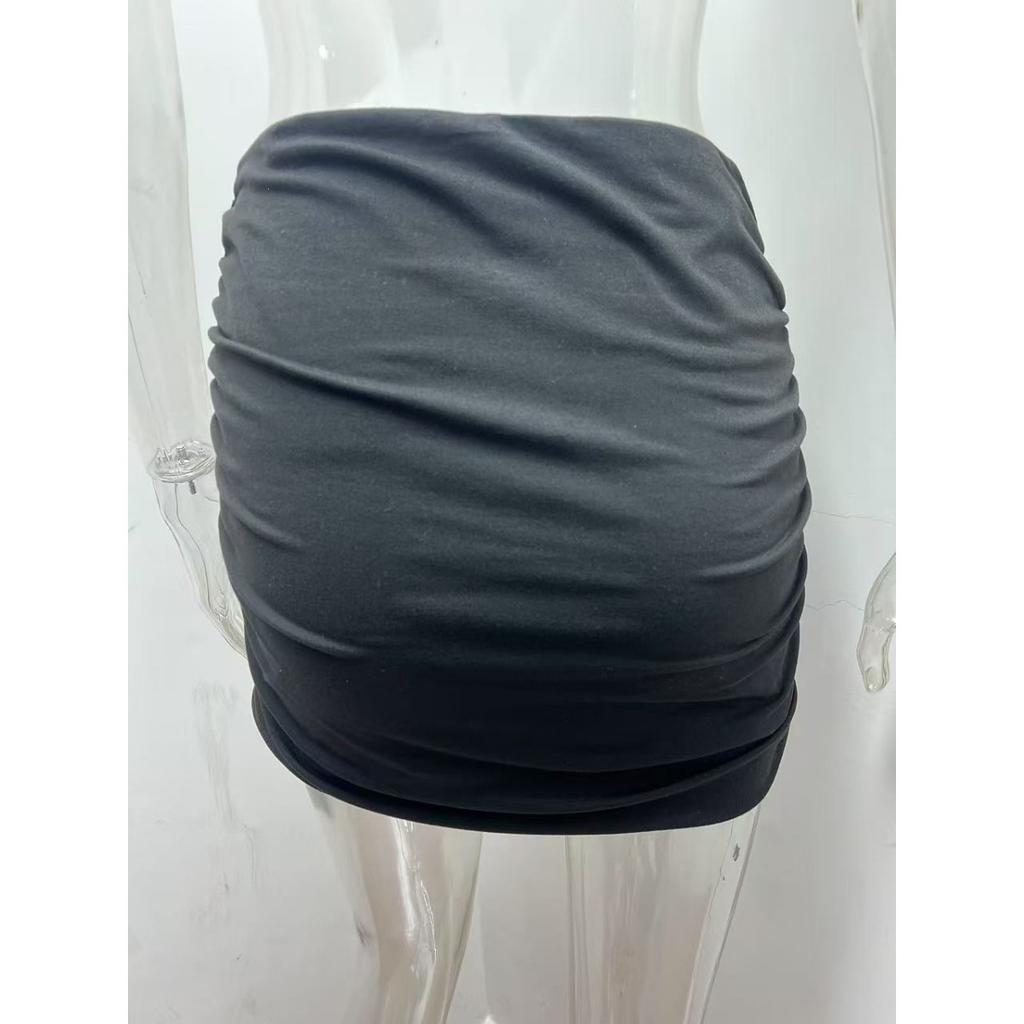 Summer Women's Sexy Sweet Spicy Off-shoulder Cutout Bodycon Mini Skirt, European American Style Elegant Short Skirt