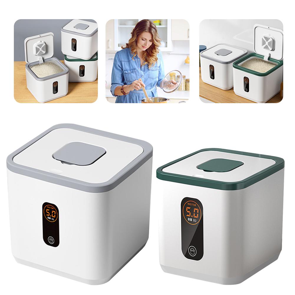 5KG Household Rice Dispenser with Measuring Cup Rice Airtight Storage Container Multi-Purpose for Kitchen Pantry Organization