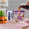 Leeseph 3D Effect Halloween Mug, Trick or Treat Halloween Pumpkin Ghost Ceramic Coffee Mug, Coffee Lover Halloween Decor Gift
