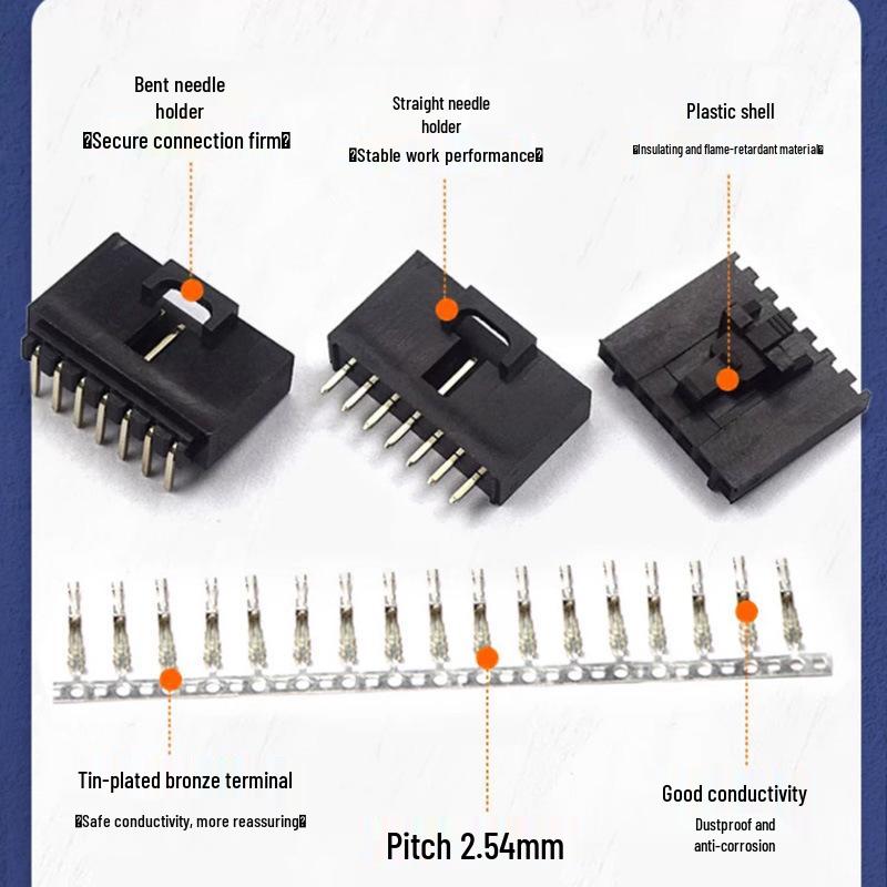 2.54 Lockable DuPont Connector: 2P & 3/4/10P Straight/Bent Pin Header MX2.54 Socket