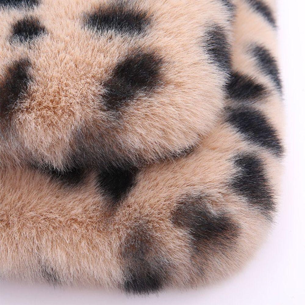 Rabbit Fur Rabbit Fur Car Pad Non-slip Plush Seat Cushion Leopard Print Seat Cover Cushion Front
