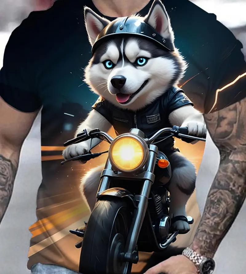 XXS-6XL Plus Size Men's Print T-Shirt Casual Short Sleeve Tops Tees Round Neck T-shirts For Men Funny Animal Dog Graphic T Shirt