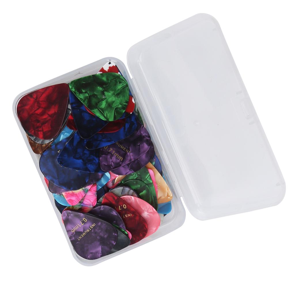 100Pcs Guitar Picks Universal Musical Instrument Parts Accessories Colorful 0.71mm