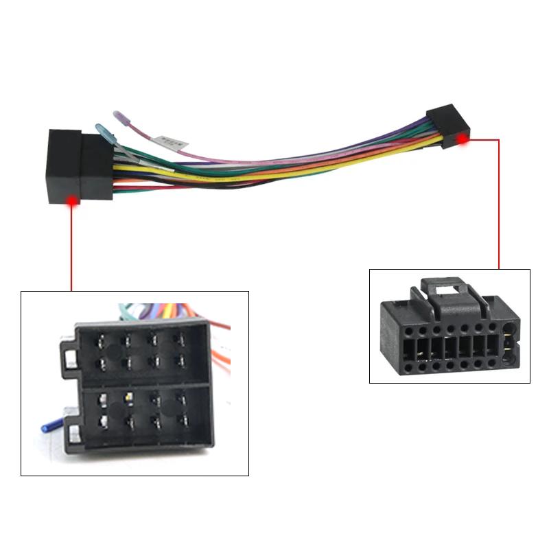 16 Pin to ISO Wiring Harness Adapter 16P Plug ISO Connector Conversion Cable Universal Accessories Wire for DIN Screen Car Radio Radio Accessories 4