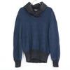 RRL Indigo x Black Cotton Shawl Collar Knit tops M Navy blackUsed