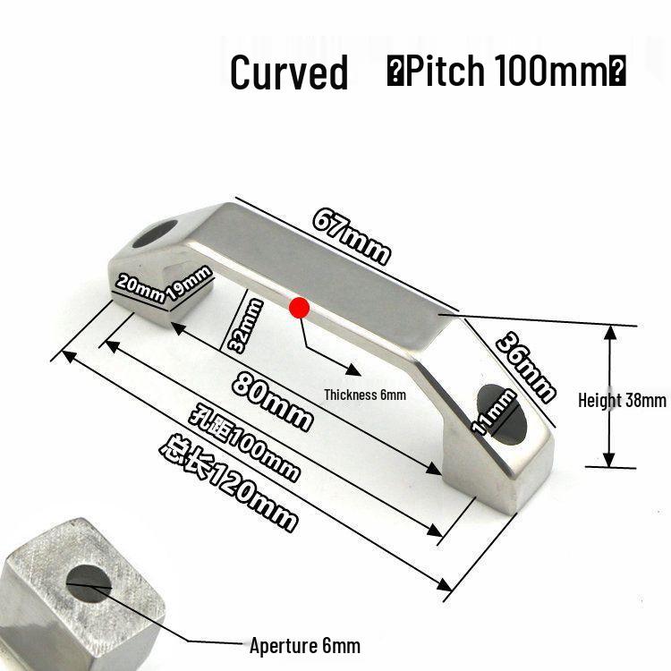 304 Stainless Steel Heavy-Duty Bow-Shaped Surface-Mounted Door Handle