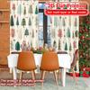 Set Of 2 Flat Printing Curtains Without Rod Christmas Tree Decor Holiday New Year Printed Prints Curtain Sheer Made Polyester