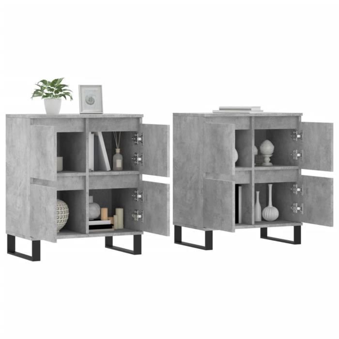 VidaXL Buffets 2 Pcs Concrete Grey Engineered Wood 3190185