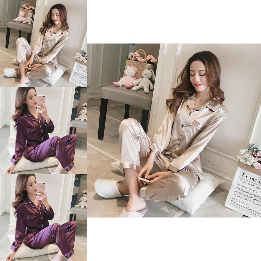 Luxuriously Soft Ice Fabric Ladies Long Sleeve Pyjamas Set For Ultimate Comfort