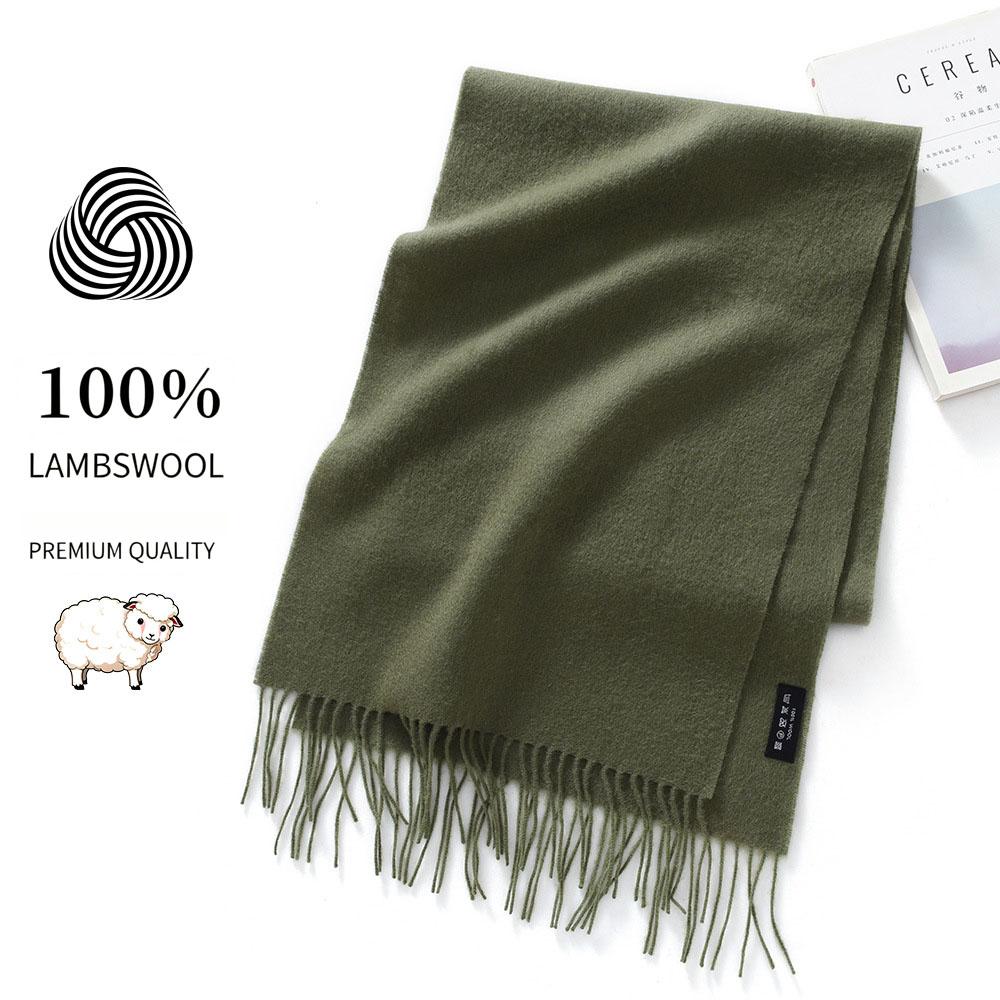 Sciarpa 32x180cm 100% Lana Merino, Coperta Invernale Spessa con Nappe, Sciarpa da Collo Calda e Accogliente, Accessorio Autunno Inverno da Donna