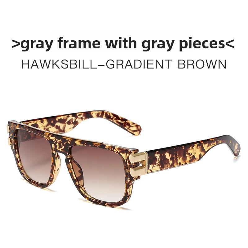 Men Square Frame Sunglasses With Uv400 Protection For Summer Fashion And Travel