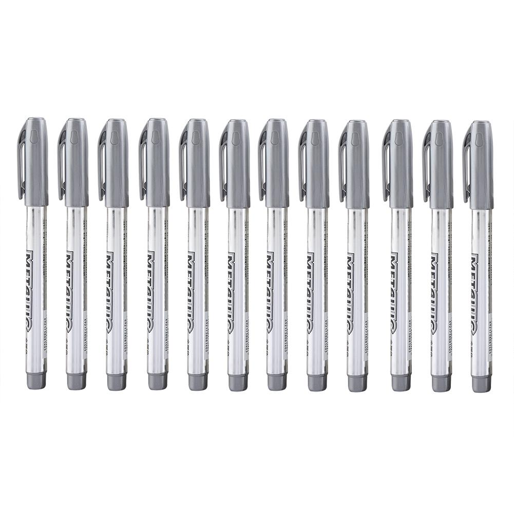 12Pcs Marking Pen Permanent Marker Greeting Cards Album Scrapbook   Writing Drawing (Golden)