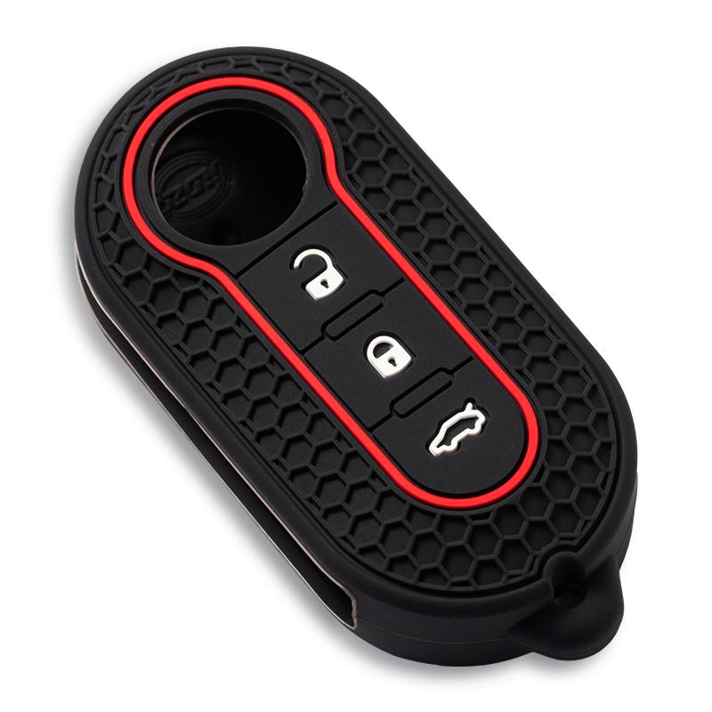 Silicone Car Remote Key Case Cover Shell Holder For Fiat Abarth 500 595 124 Spider Ducato Panda Tipo Bravo