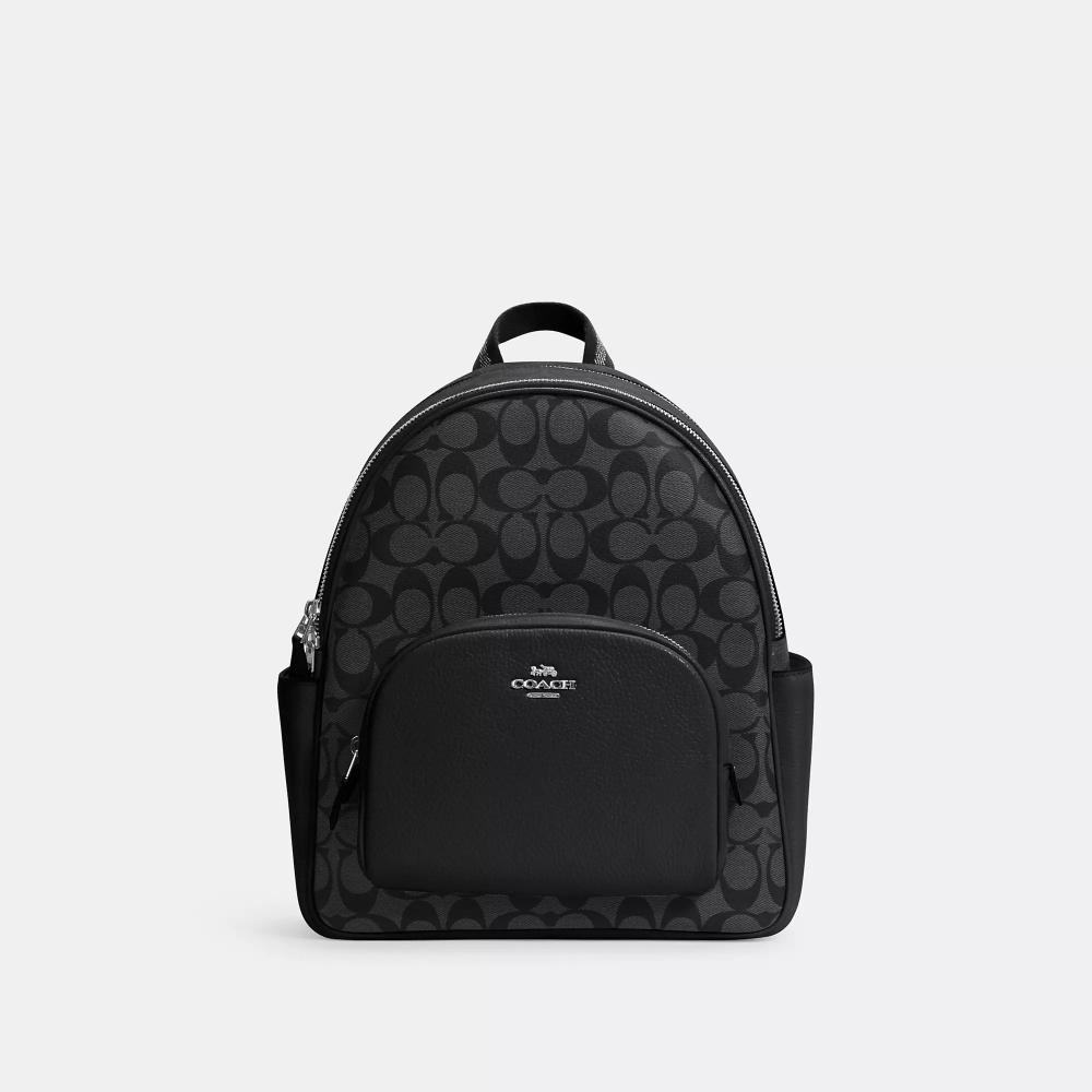 

Рюкзак Coach Court из канвы Signature, серебристо-графитовый черный