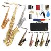 SLADE Bb B Flat Tenor Saxophone Brass Body Sax Professional Woodwind Instrument with Saxfone Case Reeds Gloves Accessories Set